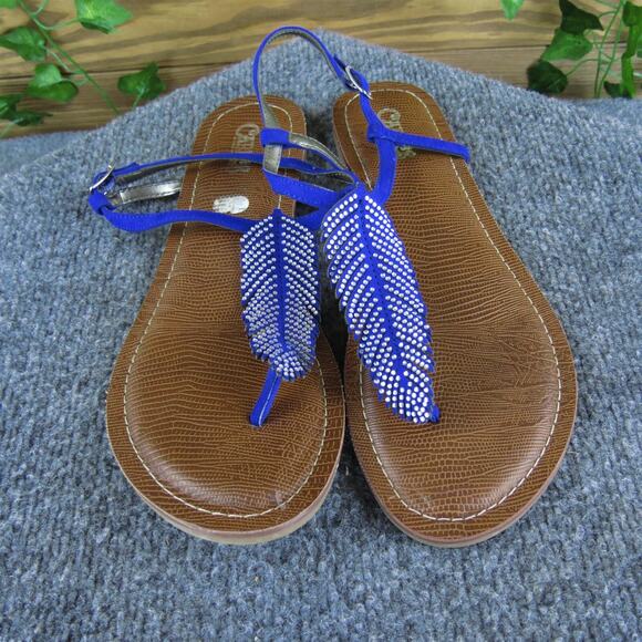 Charles by Charles David Women's Fionna T-Strap Blue Fabric 8.5 Medium Used 2025 - Picture 2 of 6